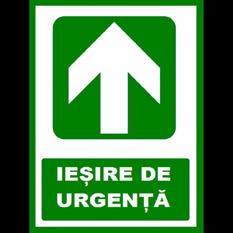 Placuta pentru iesire de urgenta cu sageata in sus
